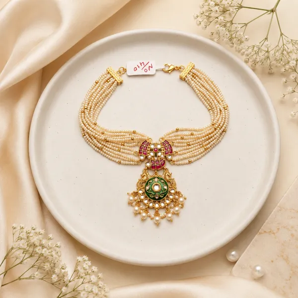 Multicolor_Pearl_Multi-Strand_Kundan_Stone_Bracelet_For_Women