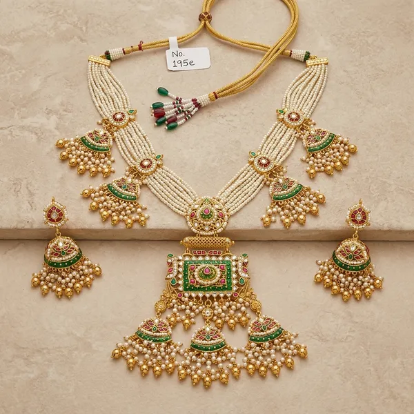Gold_Kundan_Meenakari_Bridal_Necklace_Set_For_Women
