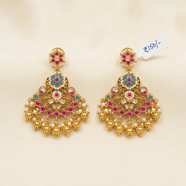 Gold_Red_Kundan_Ruby_Bead_Chandbali_Earrings_For_Women