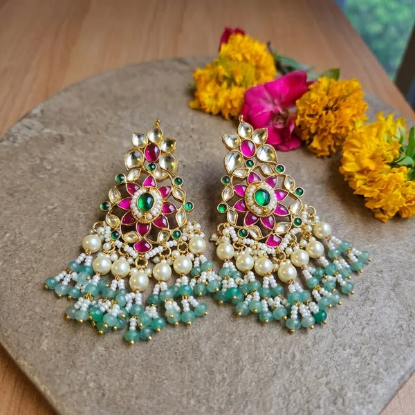 Gold_Kundan_Floral_Pearl_Drop_Earrings_For_Women
