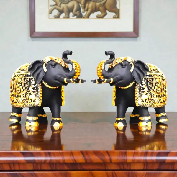 Black_And_Gold_Resin_Premium_Animal_Figurine_For_Home_Decor(Set_Of_2)