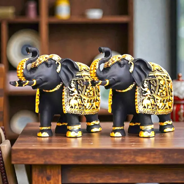 Black_And_Gold_Resin_Premium_Animal_Figurine_For_Home_Decor(Set_Of_2)