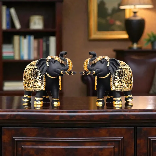 Black_And_Gold_Resin_Premium_Animal_Figurine_For_Home_Decor(Set_Of_2)