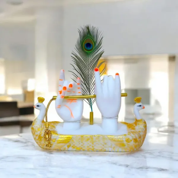 White_And_Gold_Resin_Premium_Religious_Sculpture_For_Home_Decor