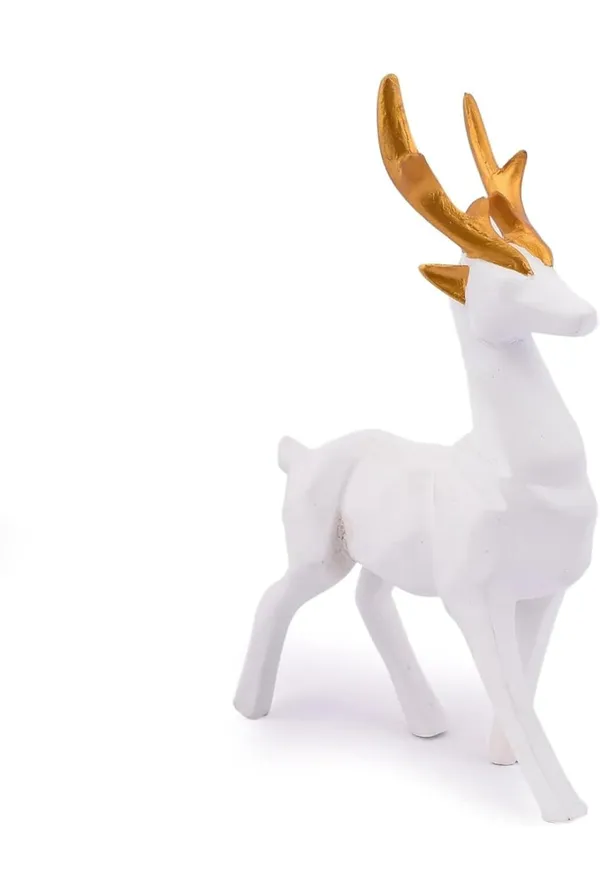 White_And_Gold_Resin_Premium_Animal_Figurine_For_Home_Decor(Set_Of_2)
