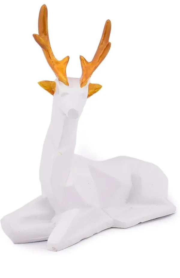 White_And_Gold_Resin_Premium_Animal_Figurine_For_Home_Decor(Set_Of_2)