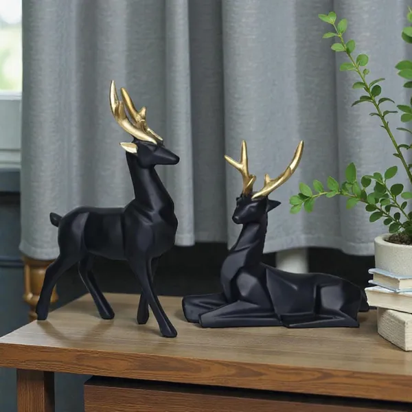 Black_And_Gold_Resin_Premium_Animal_Figurine_For_Home_Decor(Set_Of_2)
