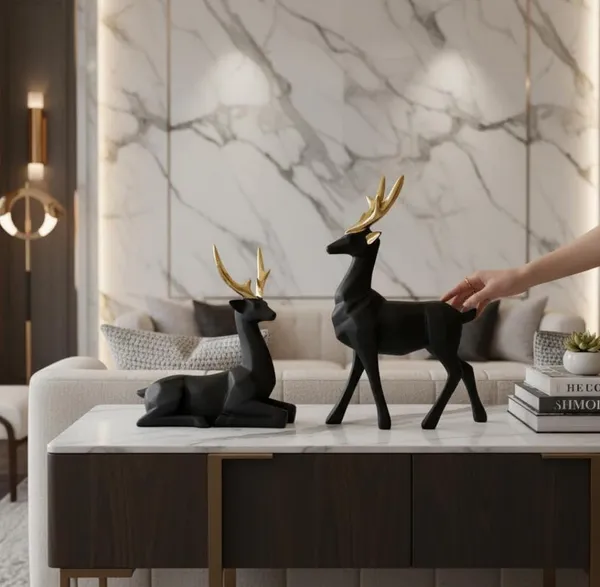 Black_And_Gold_Resin_Premium_Animal_Figurine_For_Home_Decor(Set_Of_2)