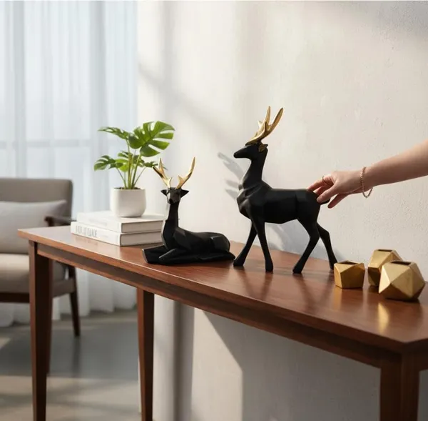 Black_And_Gold_Resin_Premium_Animal_Figurine_For_Home_Decor(Set_Of_2)