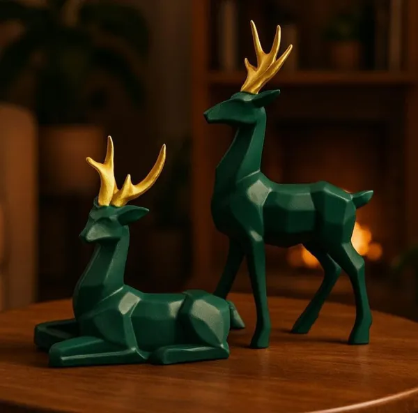 Green_And_Gold_Resin_Premium_Animal_Figurine_For_Home_Decor(Set_Of_2)