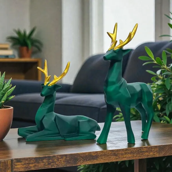 Green_And_Gold_Resin_Premium_Animal_Figurine_For_Home_Decor(Set_Of_2)