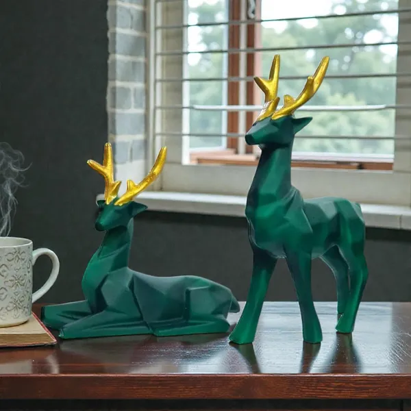 Green_And_Gold_Resin_Premium_Animal_Figurine_For_Home_Decor(Set_Of_2)