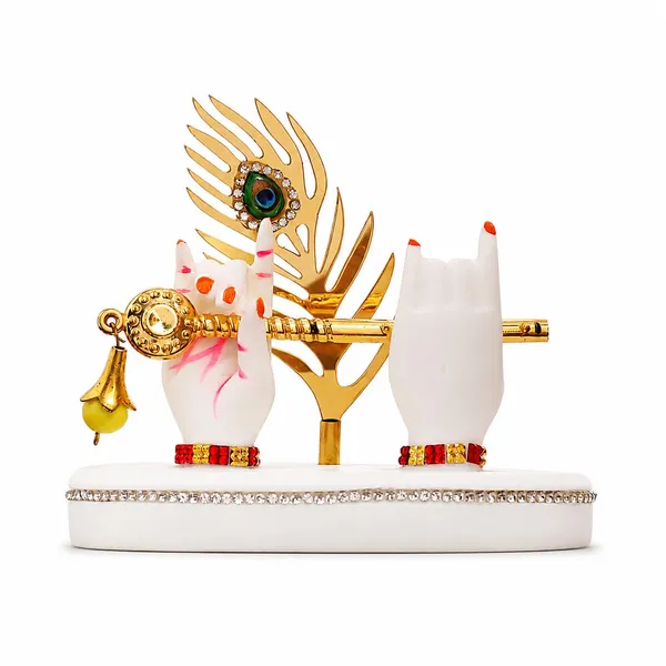 White_And_Gold_Resin_Premium_Religious_Idol_For_Home_Decor