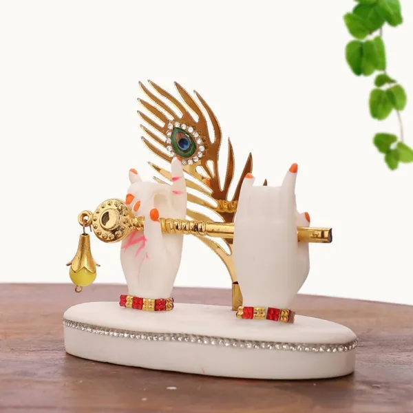 White_And_Gold_Resin_Premium_Religious_Idol_For_Home_Decor