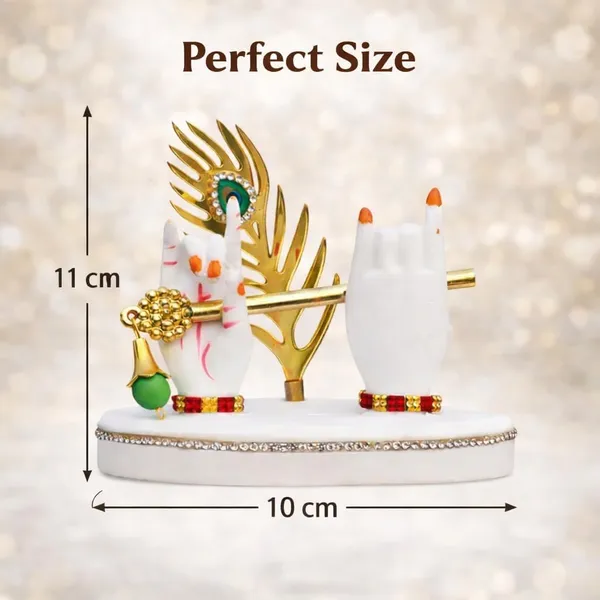 White_And_Gold_Resin_Premium_Religious_Idol_For_Home_Decor