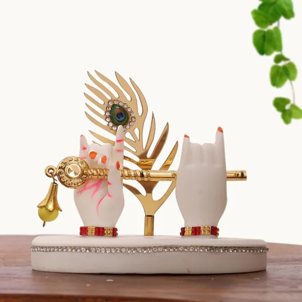 White_And_Gold_Resin_Premium_Religious_Idol_For_Home_Decor