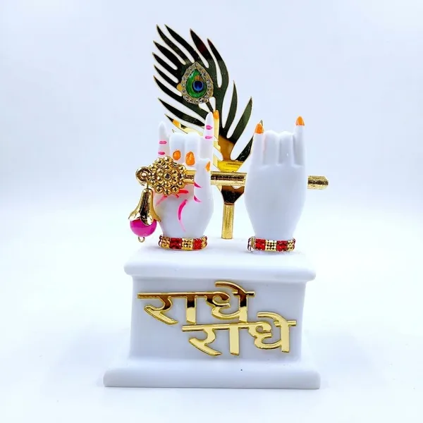 White_And_Gold_Resin_Premium_Religious_Idol_For_Home_Decor