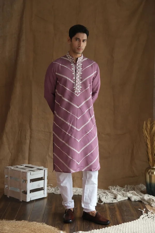Nexoira_Men_Embroidered_Straight_Kurta_(Deep_Marron))