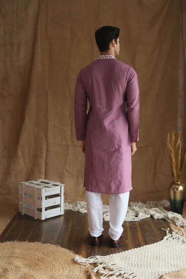 Nexoira_Men_Embroidered_Straight_Kurta_(Deep_Marron))