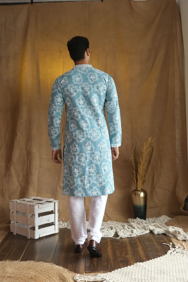 Nexoira_Men_Embroidered_Straight_Kurta_(Light_Blue)