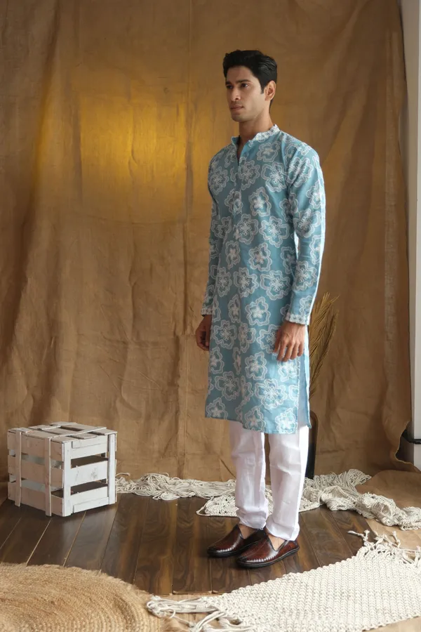 Nexoira_Men_Embroidered_Straight_Kurta_(Light_Blue)
