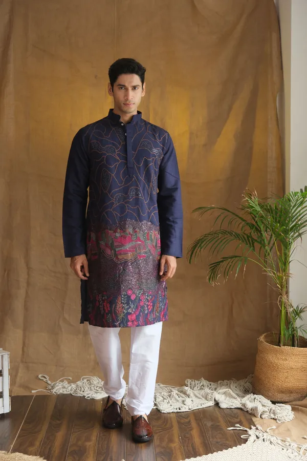 Nexoira_Men_Embroidered_Straight_Kurta_(Dark_Blue)