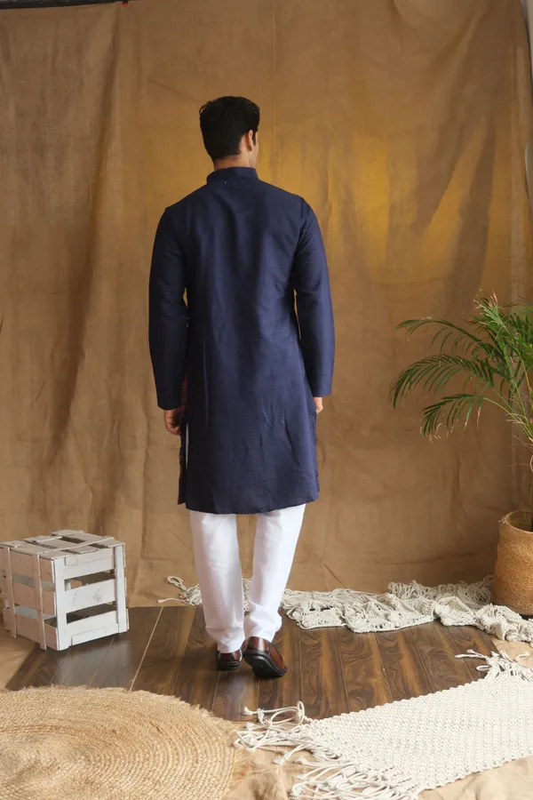 Nexoira_Men_Embroidered_Straight_Kurta_(Dark_Blue)