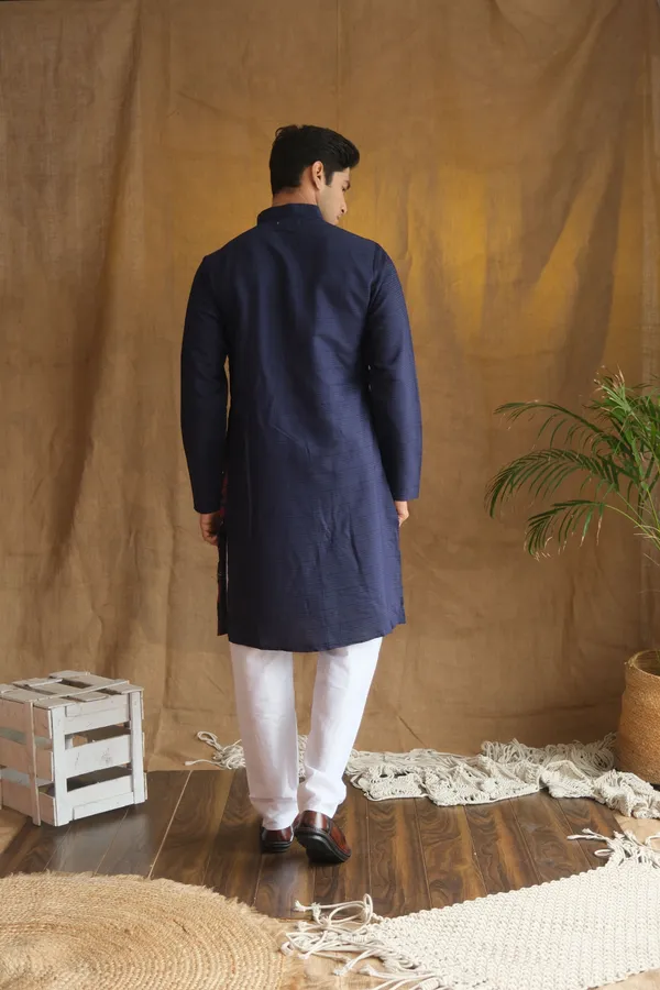 Nexoira_Men_Embroidered_Straight_Kurta_(Dark_Blue)