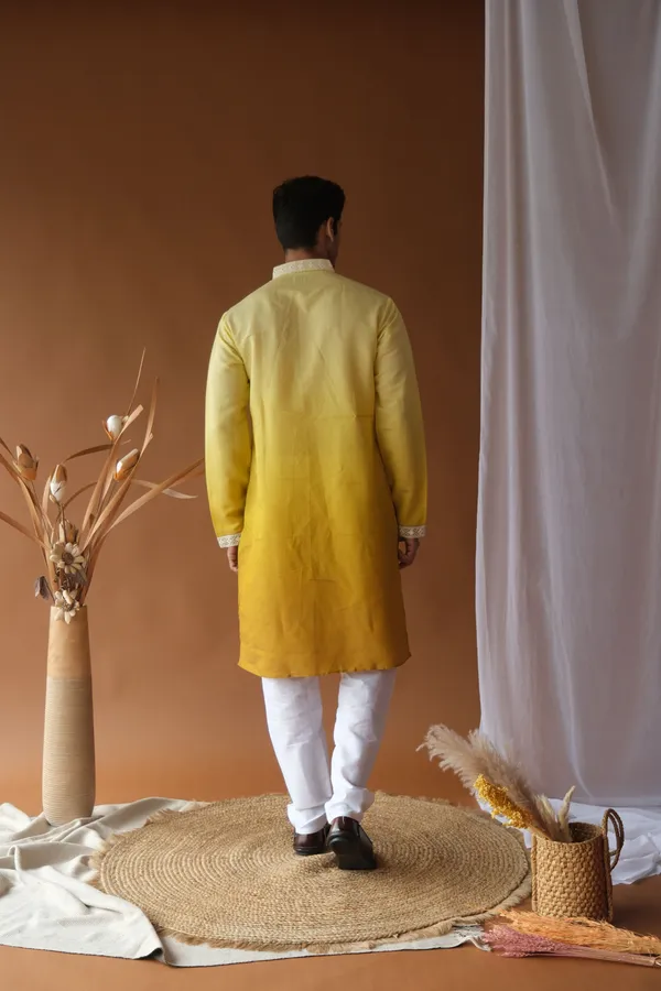 Nexoira_Men_Embroidered_Straight_Kurta_(Yellow)