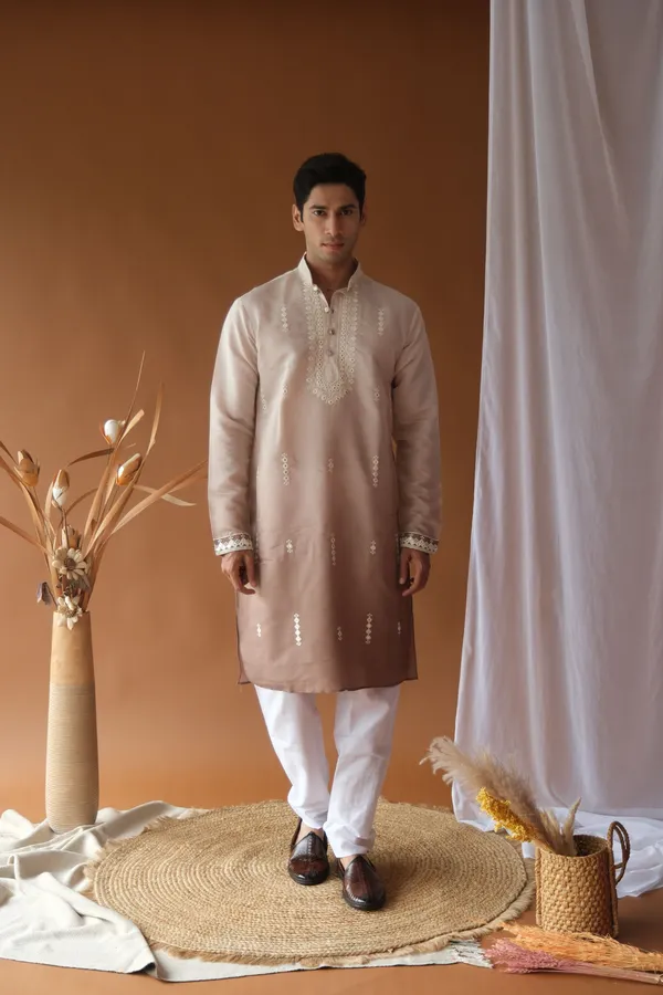 Nexoira_Men_Embroidered_Straight_Kurta_(Brown)