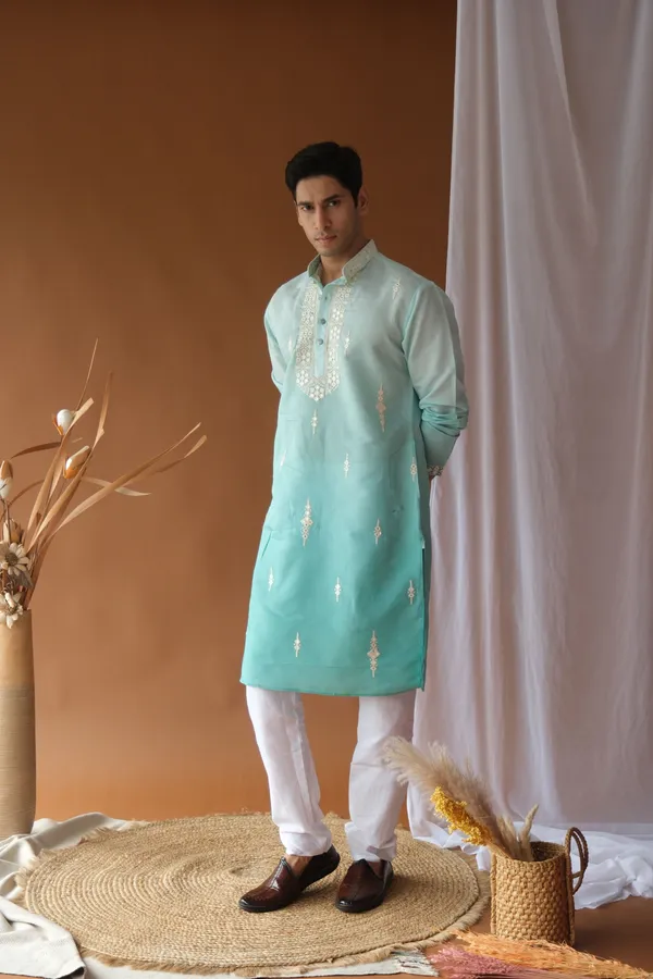 Nexoira_Men_Embroidered_Straight_Kurta_(Green)