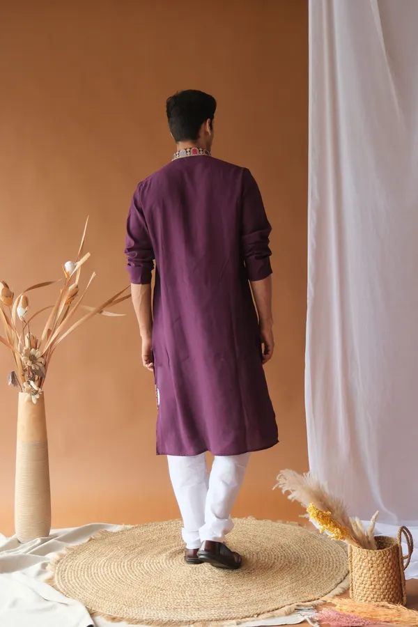 Nexoira_Men_Embroidered_Straight_Kurta_(Purple)