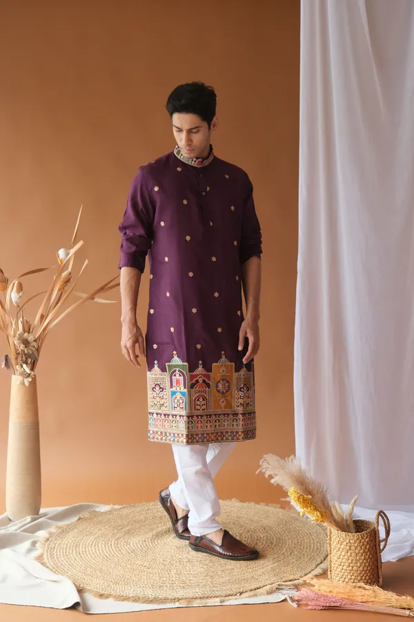 Nexoira_Men_Embroidered_Straight_Kurta_(Purple)