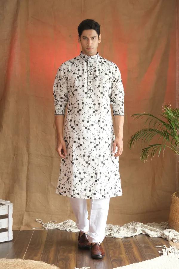 Nexoira_Men_Embroidered_Straight_Kurta_(White)