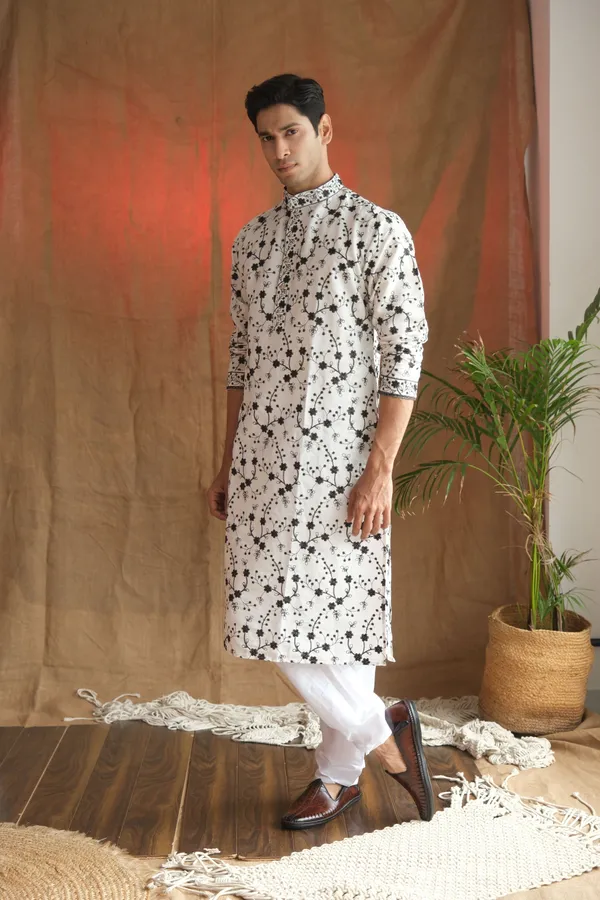 Nexoira_Men_Embroidered_Straight_Kurta_(White)