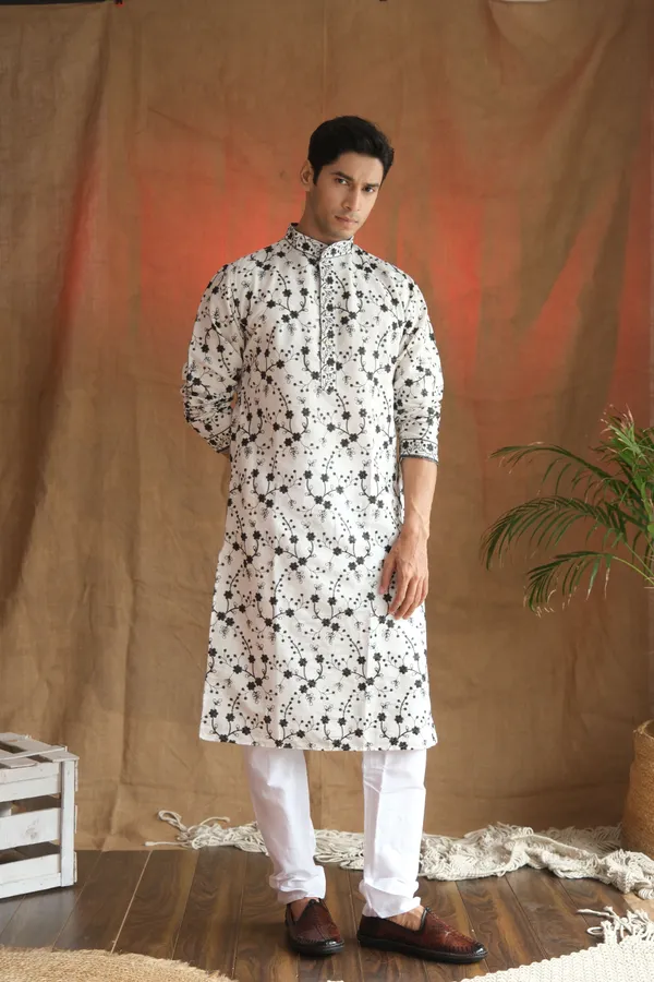 Nexoira_Men_Embroidered_Straight_Kurta_(White)