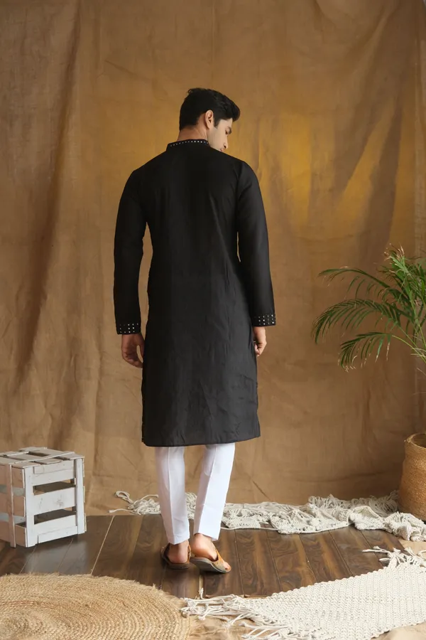 Nexoira_Men_Embroidered_Straight_Kurta_(Black)