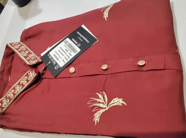 Nexoira_Men_Embroidered_Straight_Kurta_(Red)