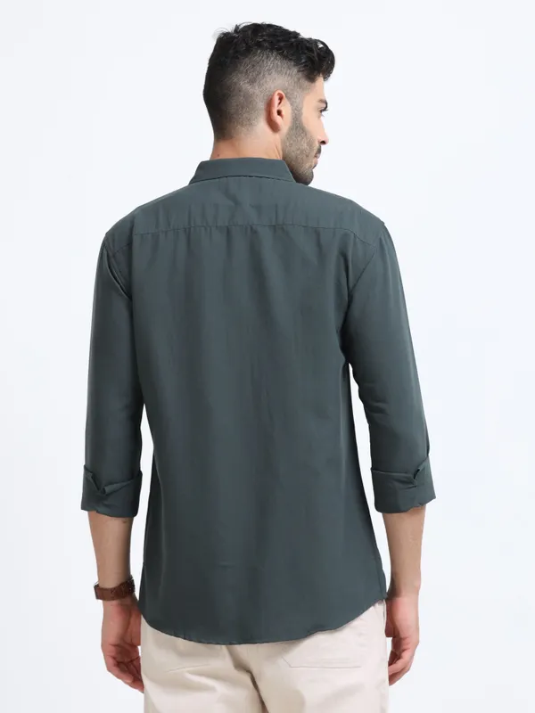 Nexoira_Men_Solid_Formal_Dark_Blue_Shirt