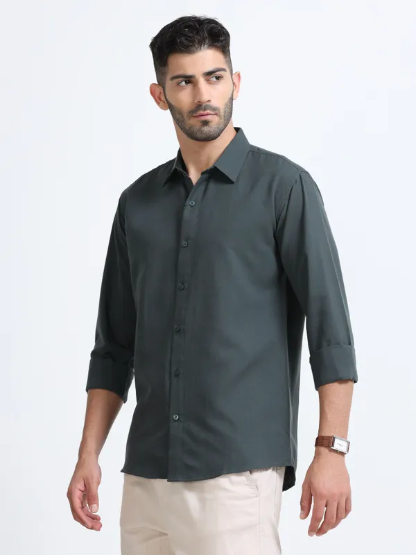 Nexoira_Men_Solid_Formal_Dark_Blue_Shirt