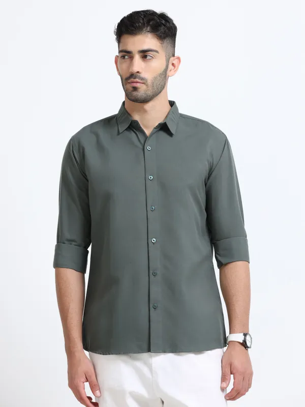 Nexoira_Men_Solid_Formal_Dark_Green_Shirt_()