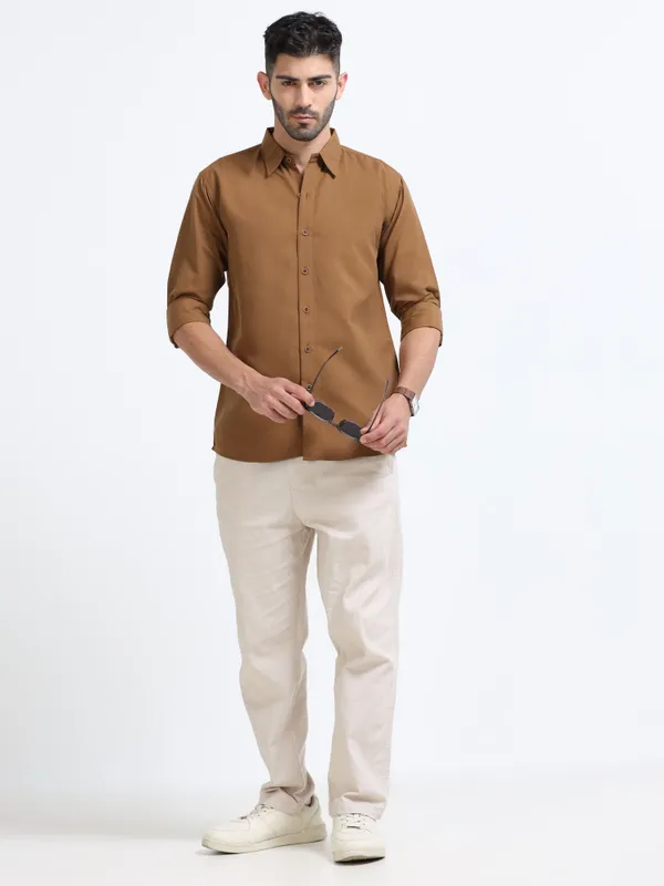 Nexoira_Men_Solid_Formal_Light_Brown_Shirt_()