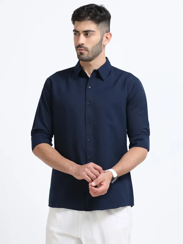 Nexoira_Men_Solid_Formal_Dark_Blue_Shirt_()