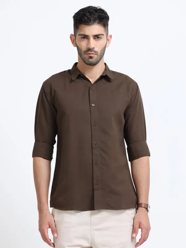 Nexoira_Men_Solid_Casual_Brown_Shirt_()