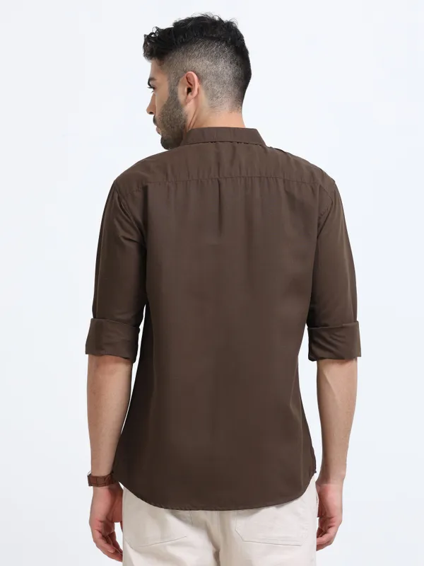Nexoira_Men_Solid_Casual_Brown_Shirt_()