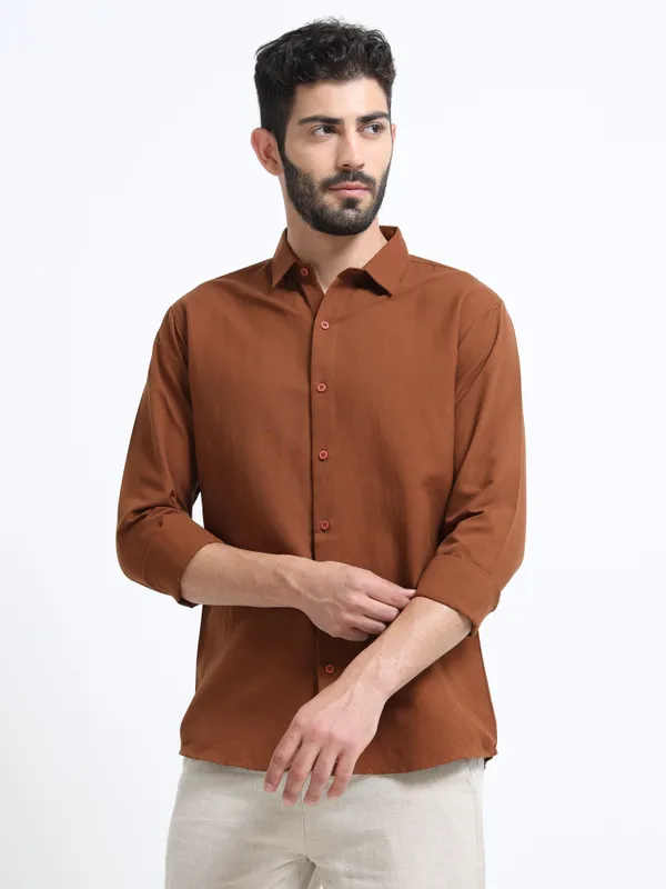 Nexoira_Men_Solid_Casual_Brown_Shirt_()