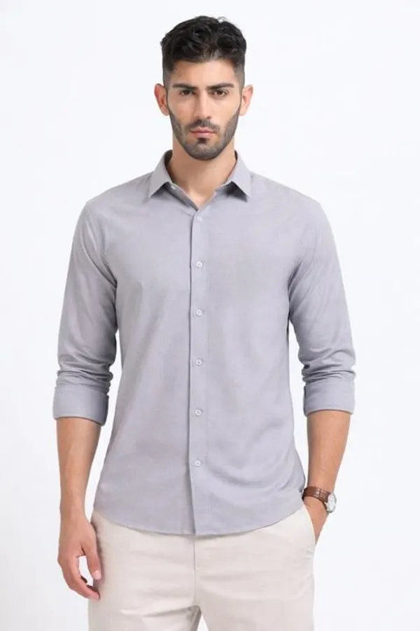 Nexoira_Men_Solid_Formal_Light_Grey_Shirt