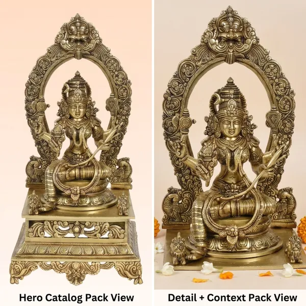 Brass_Antique_Rajrajeswari_Lalitha_Devi_Idol_With_Ornate_Frame