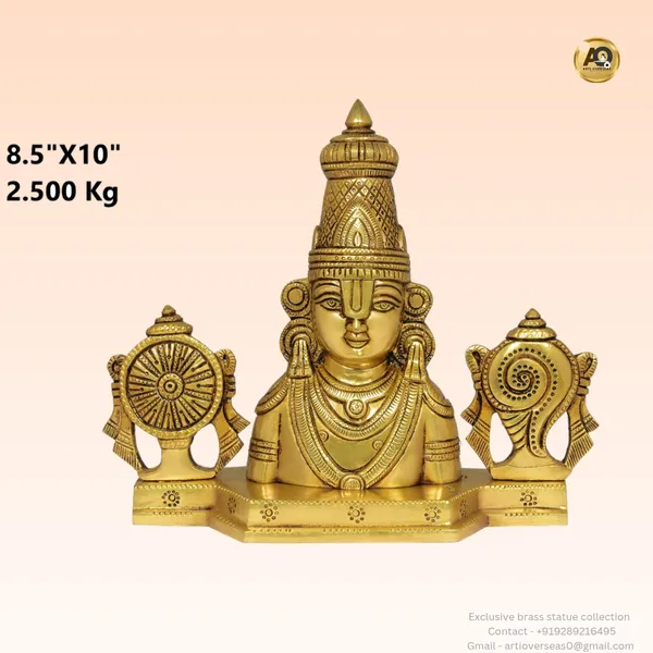Brass_Tirupati_Balaji_Idol_With_Shankh_And_Chakra