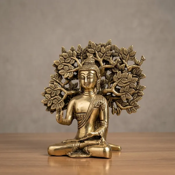 Brass_Golden_Buddha_Under_Tree_Decorative_Idol